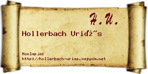 Hollerbach Uriás névjegykártya